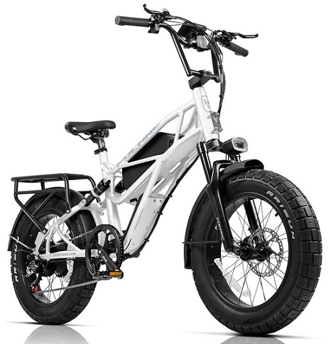 Fucare Scorpio 750w (1200w Peak) Electric Bike for Adults 33MPH 80 Miles 48V 20Ah LG Battery EBike, Full Suspension 20\