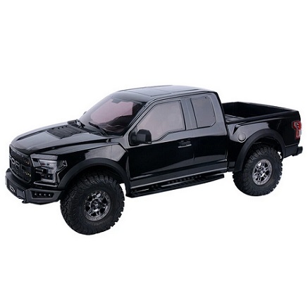 Traction Hobby KM 1/8 2.4G 4WD for Ford F150 RC Car Rock Crawler Off-Road Climbing Pickup Truck Differential Lock LED Light Mountain Vehicles Models Simulation Electric Remote Control Toys - Black