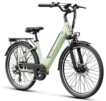 Jasion Roamer ST Electric Bike for Adults, 1200W Peak Motor Max 62miles & 28MPH City Cruiser Ebike,26\'\' Commuter Ebike, 528WH Removable Battery,7-Speed Electric Bicycles, Front Suspension Bicycles