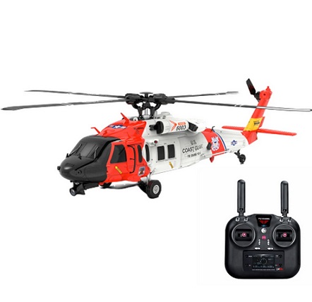 YXZNRC F09-S 2.4G 6CH 6-Axis Gyro GPS Optical Flow Positioning 5.8G FPV Camera Dual Brushless Motor 1:47 Scale Flybarless RC Helicopter RTF - with Camera with 1 Battery