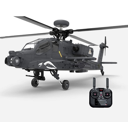 YXZNRC F11-S 1:32 AH-64 Apache Scale 2.4G 6CH GPS Altitude Hold Optical Flow Positioning 5.8G FPV Camera Dual Brushless Motor Flybarless RC Helicopter RTF - with Camera with 1 Battery