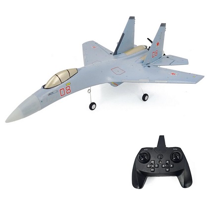 Coolbank QF009 SU-35 Fighter Brushless Version 375mm Wingspan 2.4GHz 4CH 3D/6D Switchable 6-Axis Gyro EPP RC Airplane Fixed Wing Glider RTF - Three batterries