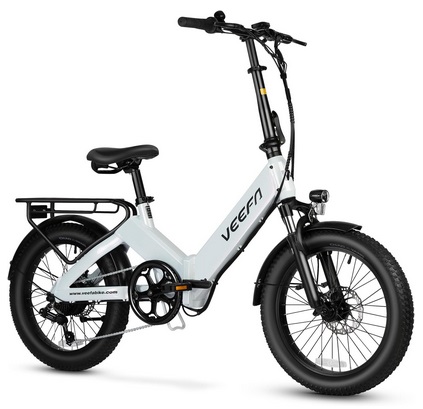 VEEFA F1 Electric Bike for Adults, 500W Motor E Bike with 10.4Ah Removable Battery, Folding Ebike 20MPH Max Speed& 60+ Miles Range, 5 Pedal-Assist Levels, UL 2849 Certified 7-Speed