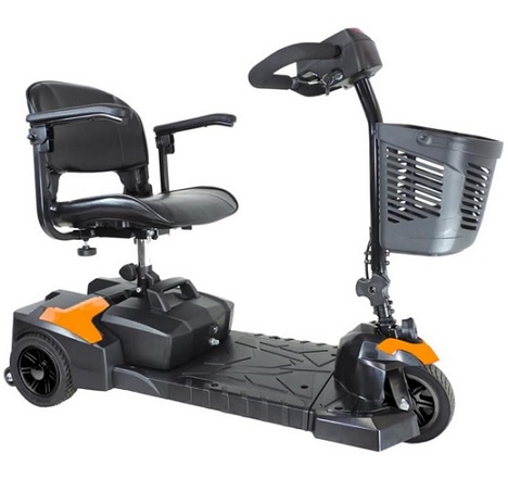 Drive Medical Scout Compact Travel Power Scooter, 3 Wheel, Orange