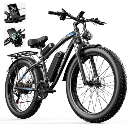 EXRBYKO Electric Bike for Adults, Peak 1000W/1500W 34MPH Fat Tire E Bikes for Men 48V 17.5AH 840WH Battery, 70 Miles Ebike 21-Speed Gears, Beach Mountain Snow Electric Bicycle E-bike UL Certified