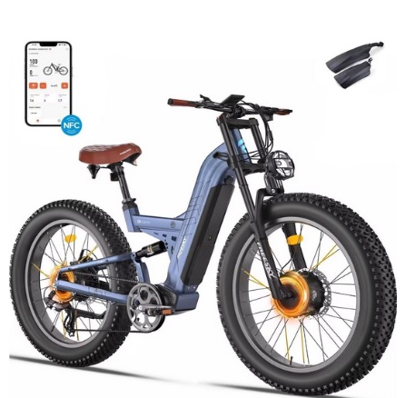 FREESKY WARRIOR PRO Peak 2800w Dual Motor Electric Bike for Adults with APP Control, 38+mph 48V 25Ah SAMSUNG Cells Battery Electirc Mountain Bike, Full Suspension Fat Tire E Bike, Off-road E Bicycle