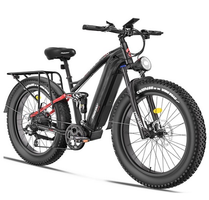 FREESKY Eurostar Ultra Electric Bike for Adults 1500W, 90 Miles & 48V 23Ah Removable Battery Ebike, 26\