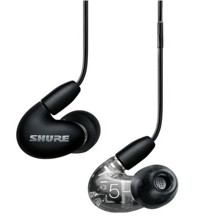 Shure AONIC 5 Wired Sound Isolating Earbuds, High Definition Sound + Natural Bass, Three Drivers, Secure In-Ear Fit, Detachable Cable, Durable Quality, Compatible with Apple & Android Devices - Black