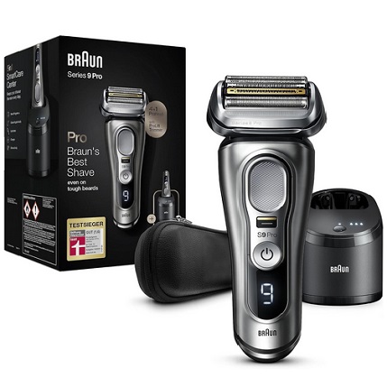 Braun Series 9 Pro 9485cc Electric Razor - Film Cutter - 0.05 mm - Black - Silver - LED - Akku