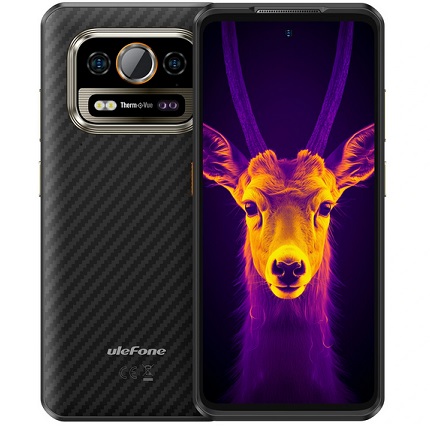 Ulefone Armor 25T Pro 5G Thermal Imaging 12GB 256GB 50MP Dual Camera 64MP Night Vision Dimensity 6300 6.78 inch 120Hz 6500mAh 33W Fast Charge Wireless Charge Android 14 NFC IP68 IP69K Waterproof Rugged Smartphone - Black