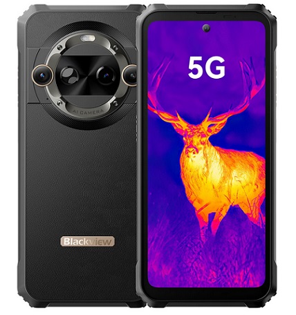 Blackview BL9000 PRO 5G Thermal Imaging 36GB 512GB Dimensity 8020 50MP Camera 6.78 inch 2.4K 120Hz 8800mAh 120W Fast Charge Android 14 NFC IP68 IP69K Waterproof Rugged Smartphone - Black